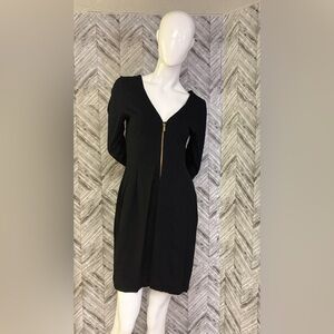 Banana Republic Elegant Black Long Sleeve Dress with Gold Zipper, size 10